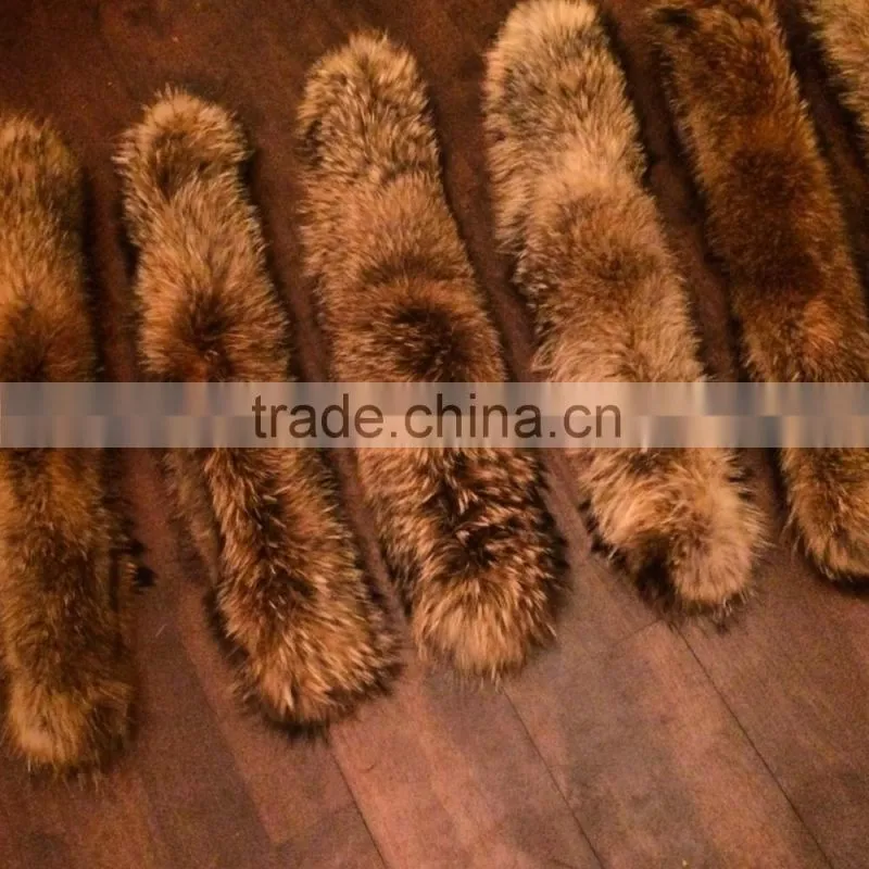 Factory direct wholesale price square raccoon fur collar /raccoon dog fur collar