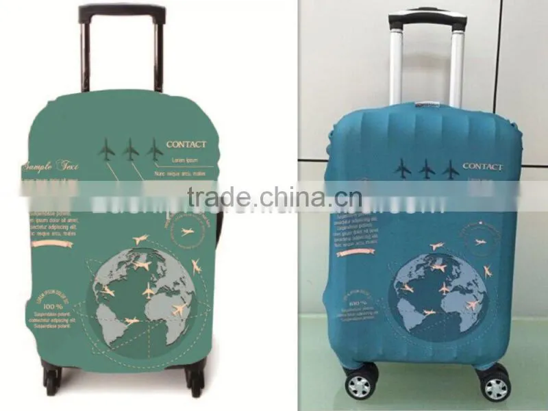 Luckiplus Trandfer Printed Technology Luggage Cover High Quality Spandex Polyester Trolley Case Cover