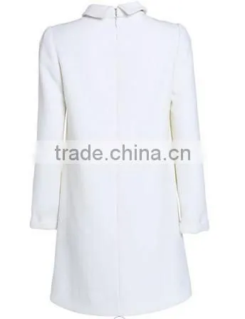 2015 hotwholes unique turndown collar three lines cross-shape embroider ladies coat