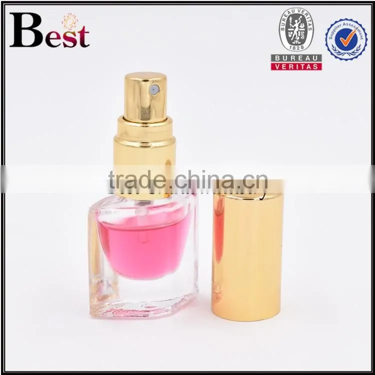 2ml flat perfume bottle glass perfume bottle gold spray perfume bottle