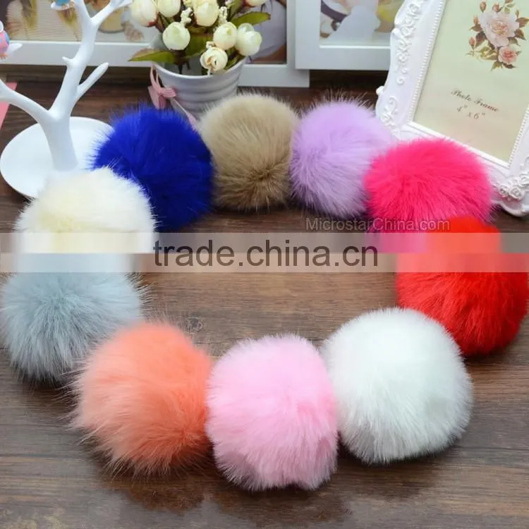 9cm Big Pom Pom Keychain Fake Fur Keychain For Promotion
