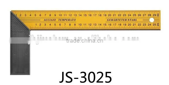 good pretty yellow L square ruler with black aluminium handle