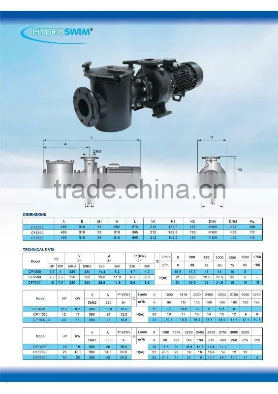 commerical swimming pool water pump