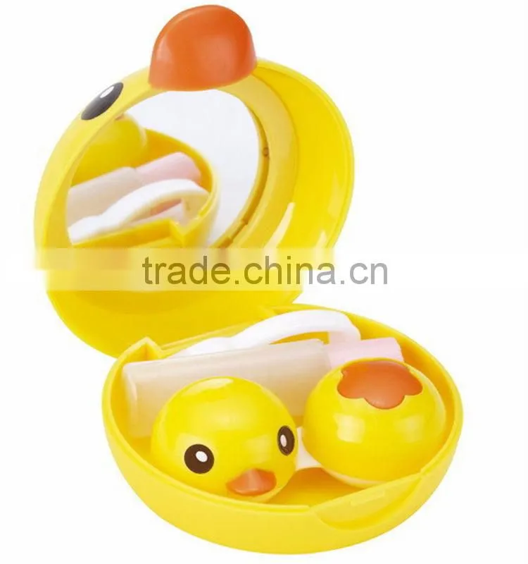 Custom Cartoon Contact Lens Cases,Contact Lenses Plastic Case,Yellow Duck Contact Lens Box