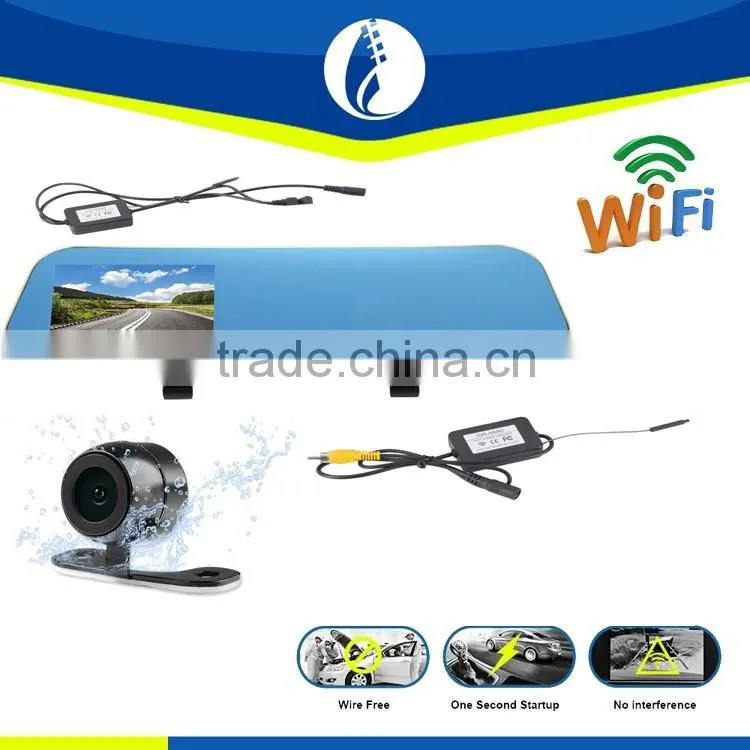 wireless wifi Full HD 1080P Car Dvr Camera 4.3 Inch car Rearview Mirror Digital Video Recorder Dual Lens Registrar Camcorder