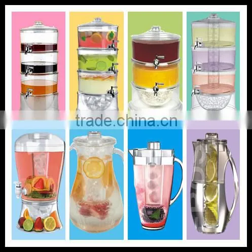 2016 New design products factory sale clear fruit plastic infusion pitcher with lid