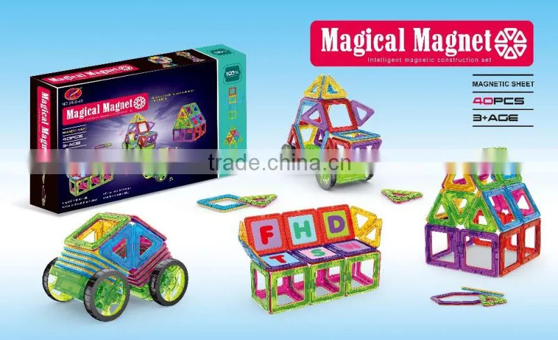 20pcs matched magnetic construction building block enlighten puzzles 3D etucational toys