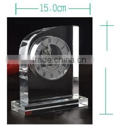 crystal desktop clock for business gift decor