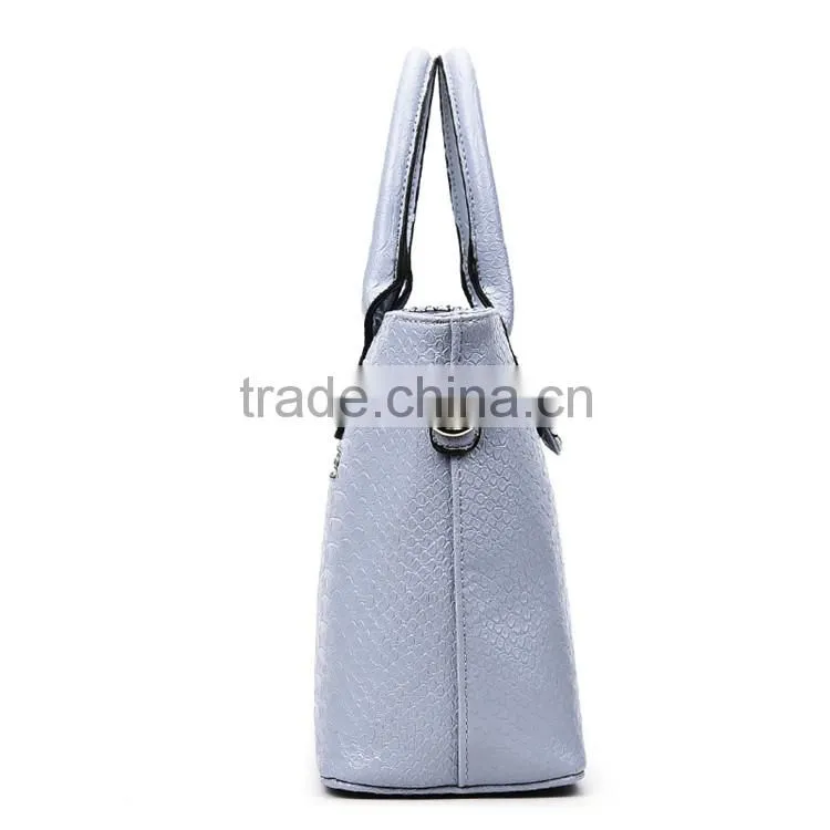 Hot Sell PU leather Material patent Leather Logo Handbag For Weekend