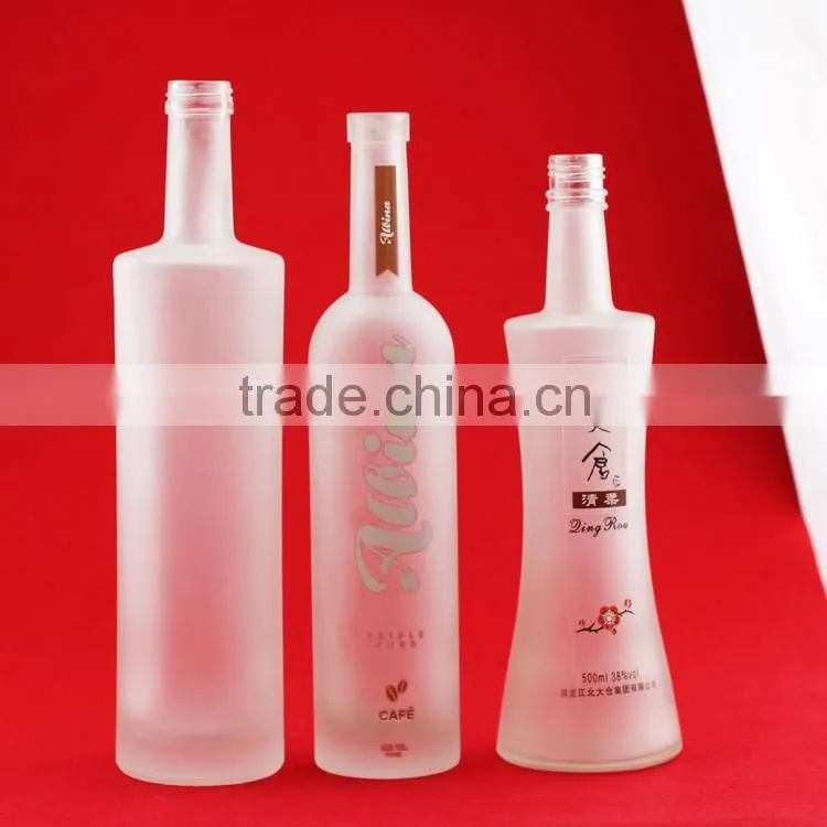 Good quality vase shape wine bottles opal white bottles 750ml transparent glass bottles