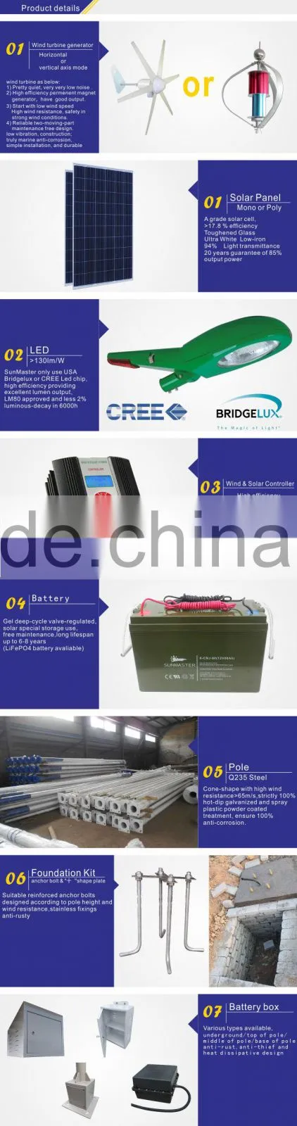 Energy Saving High Brightness solar power led street light