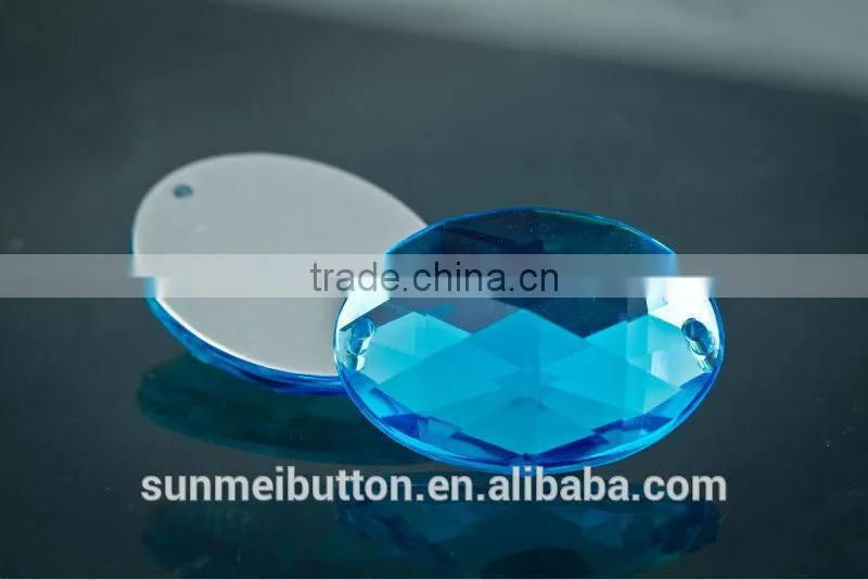 Taiwan Manufacturer Oval Shaped 2 Holes Transparent Acrylic Button