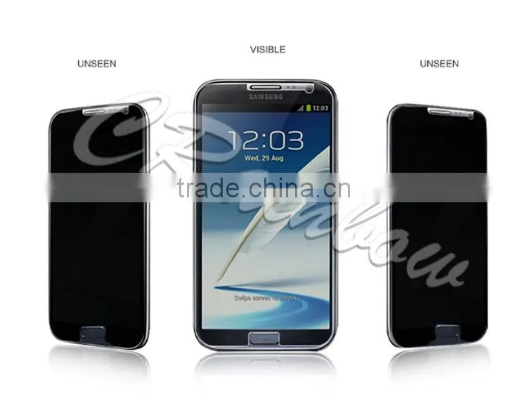 2015 hottest 2.5D glass privacy screen guard for samsung galaxy note 2 privacy