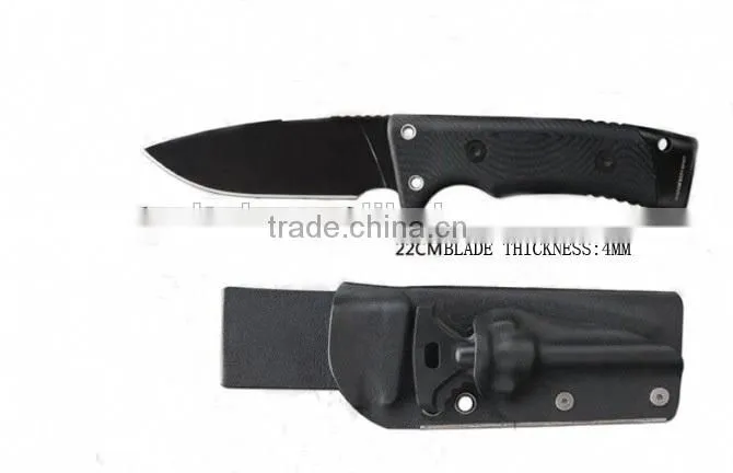 OEM D2 blade hunting survival knife with fire starter