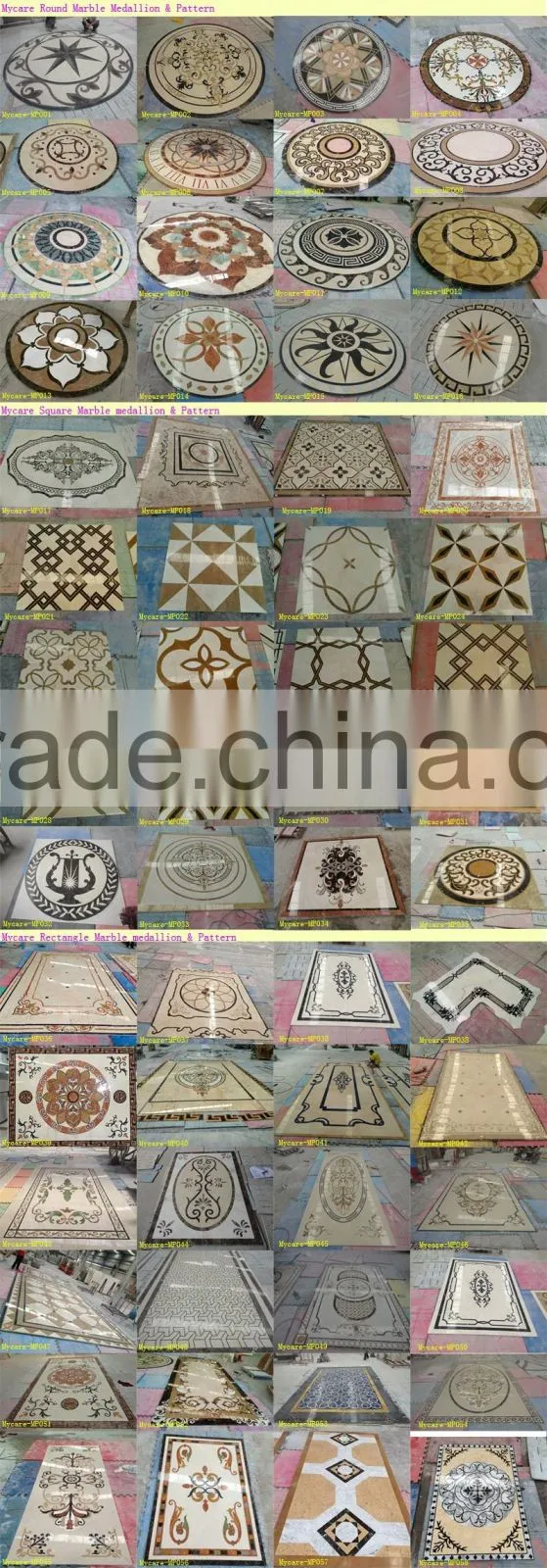 Popular design marble pattern water jet marble design