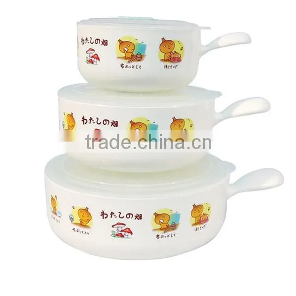 Heatable Plastic Noodle Bowl WIth Lid