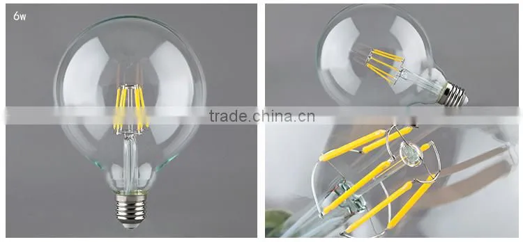 New product led bulb light G125 filament led light E27 golden color dimmable