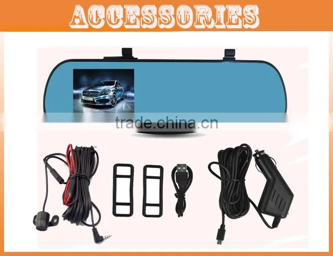 GPS tracking rear view mirror dash cam