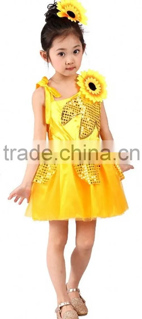 Candy Color 3 Colors Dress Cute Back With Zipper Sun Flower Dress