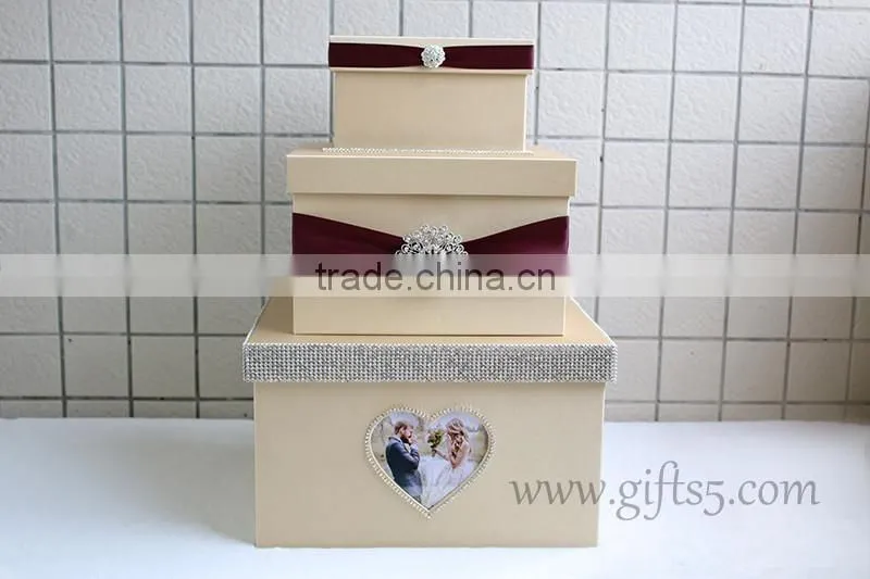 Rustic wedding card box with photo frame for best widding gifts