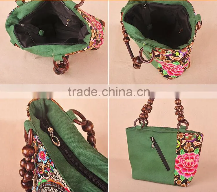 2016 new design China Tribal woman embroidery beaded handbag