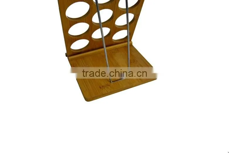 DX001/Bamboo Wooden Spice Jar Shaker Recipe Holder Rack Stand