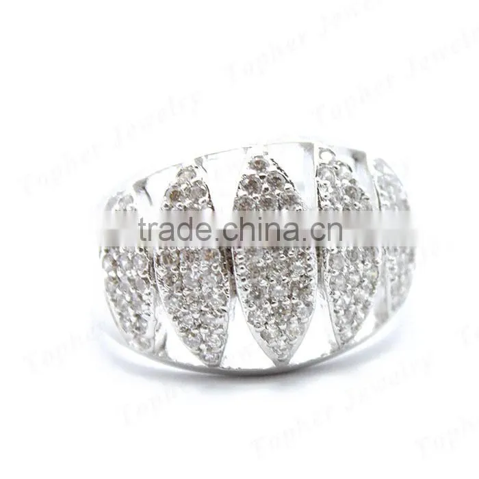 Micro pave zircon stone ring in 925 silver new model ring