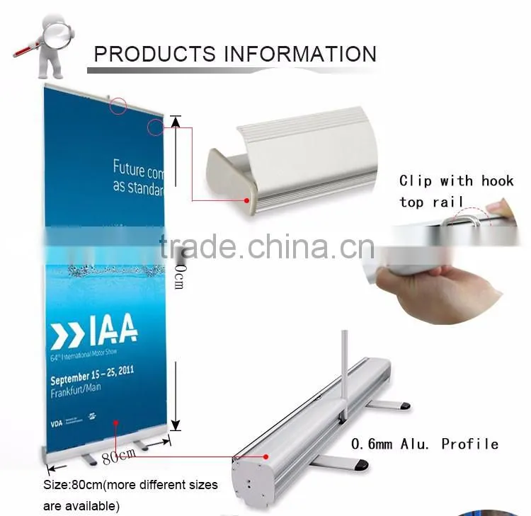 80*200mm economic roll up stand,advertising banner stand