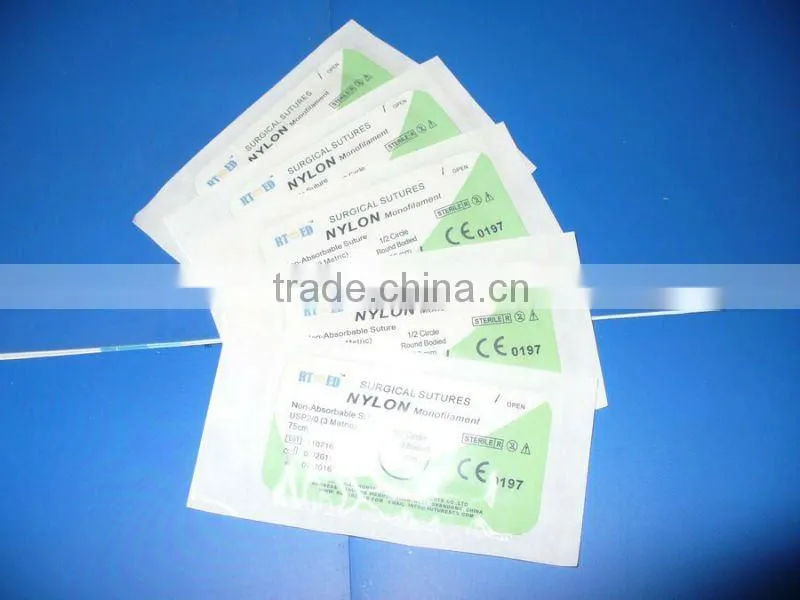 surgical nylon suture with needle