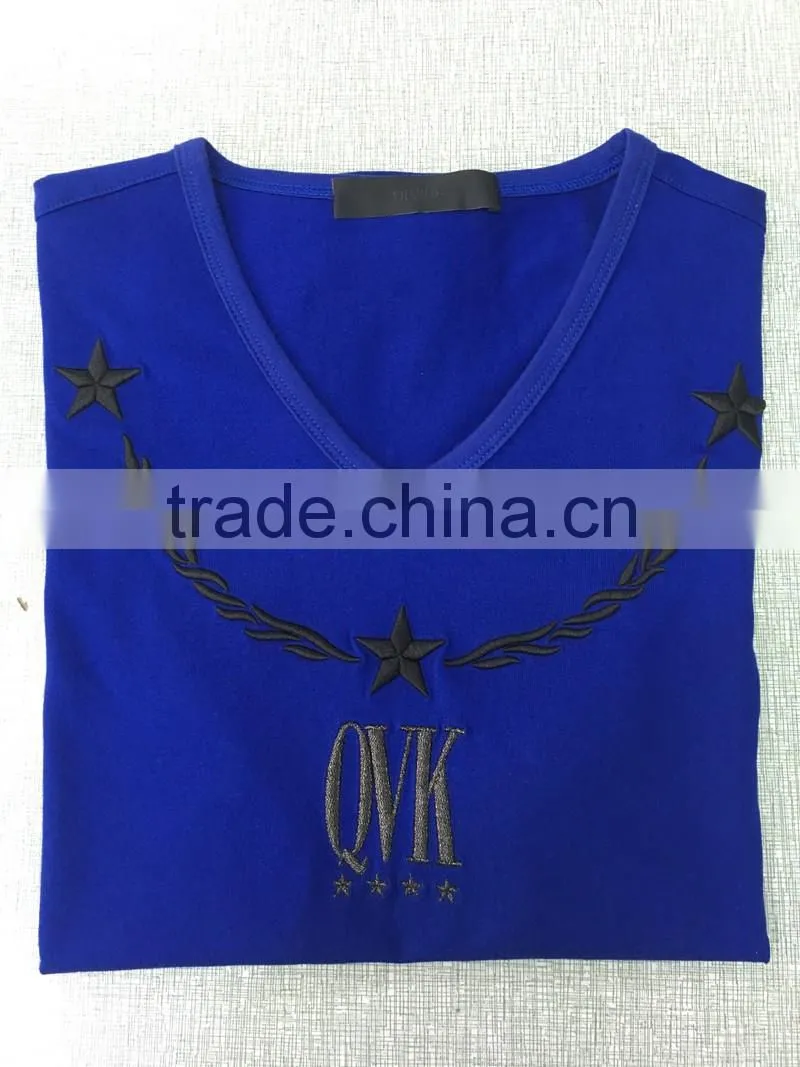 100% cotton men's t-shirt 180gsm embroidered logo