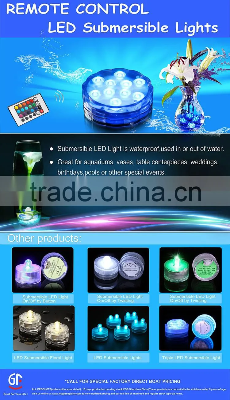 Wholesale Color Changing Aqurium Decoration Remote Controlled Battery Operated Led Light