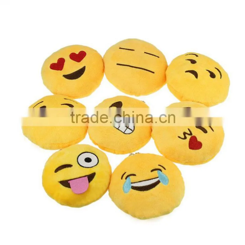 New emoji keychain PP cotton plush custom pendant keychain yellow cushion emoji pendant emoji keychain