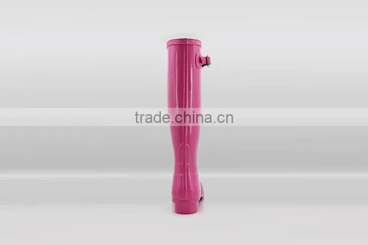 High quality Customised designs 100% Natural Rubber wedge heel rain boots