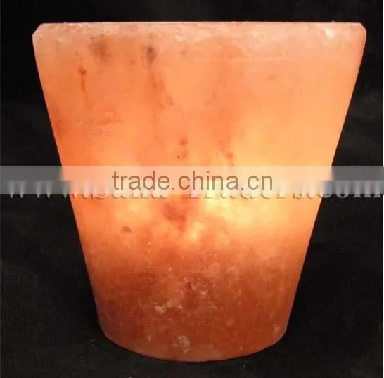 Himalayan Crystal Rock Salt Designed Glass Shape Tea Light/ Candle Holder / Salt Glass Tea light /Natural Tea Light /