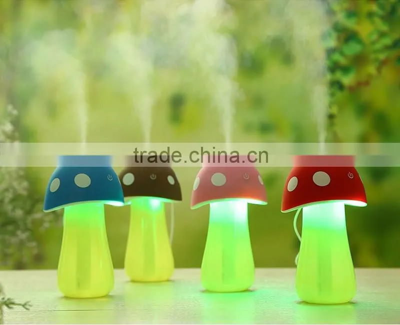 USB Mushroom Humidifier Led Light Diffuser Touch Button Ultrasonic Humidifier Cartoon Humidifier