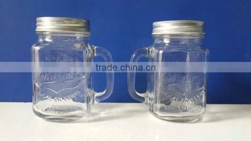 square glass bottle with handle