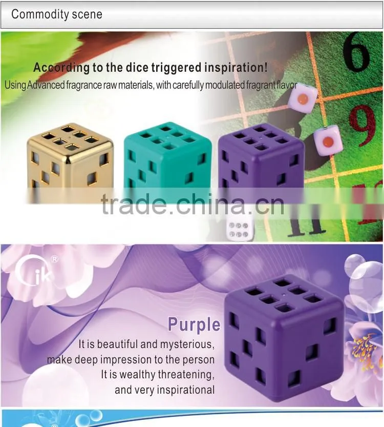 2016 fashion high end dice shape solid air freshener