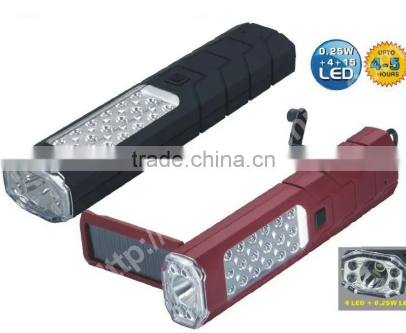 recharge 15+4led work light for truck with multi-function solar Hand shake