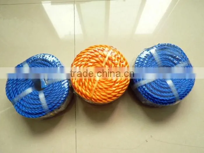 3strand twist PE colored rope in coil