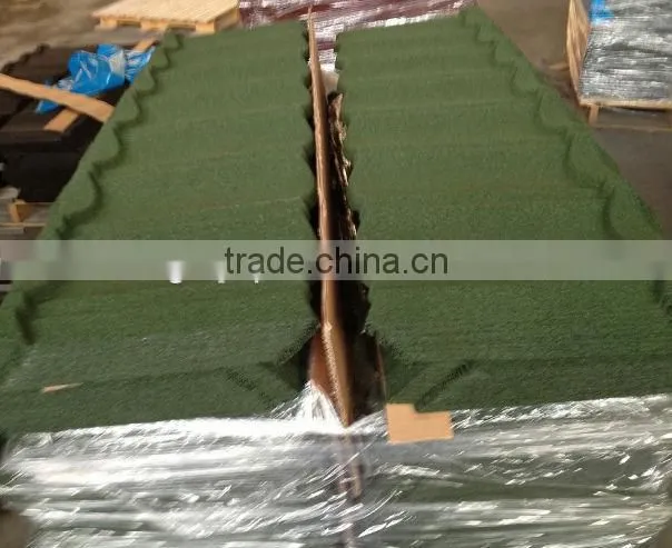 Stone Coated Roof Sheet, purple/wine red/green/black roof tile for prefab houses, villas
