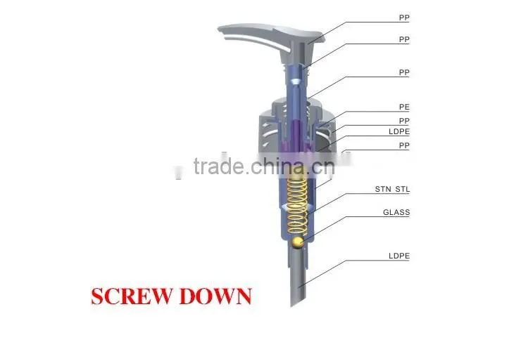 Screw down pp plastic lotion dispenser pump for shampoo bottle