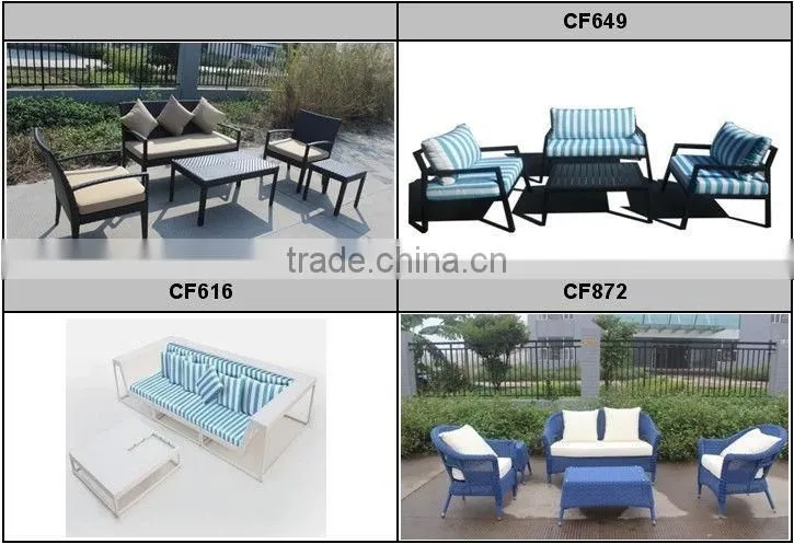 CF638 outdoor half round rattan sofa