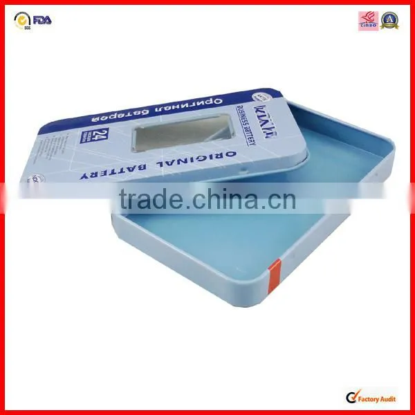 metal high quality rectangle battery tin