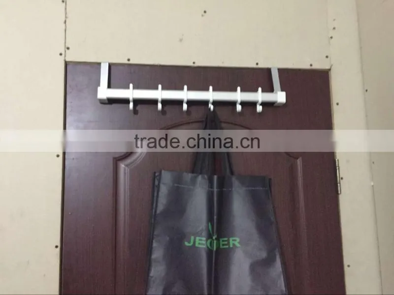 Al Hook Over Door Hook Rail Hook Hanger with 6 Hooks