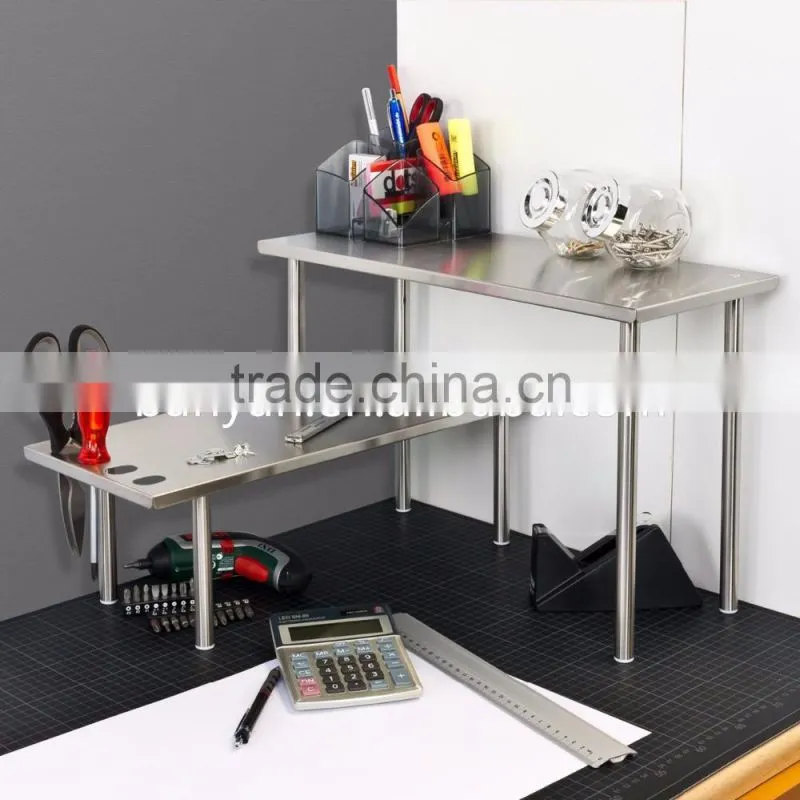 Kitchen or Bathroom Use 2 Tiers Rectangle Stainless Steel kitchen shelf