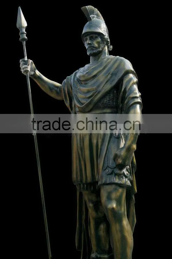 Garden large bronze warrior statues