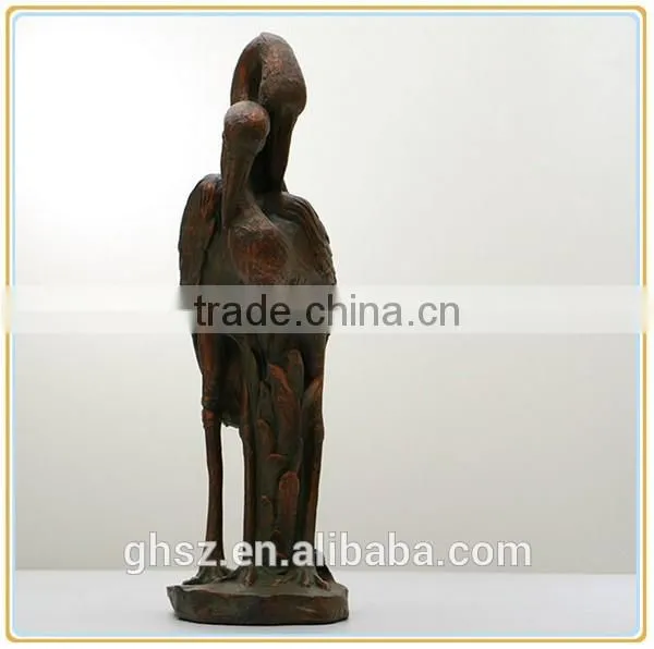 Custom popular vintage resin crane garden statue decor