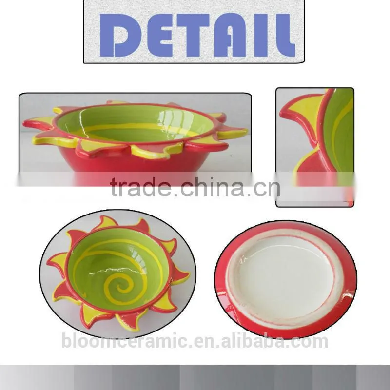 top quality bloom ceramic sun design bowl