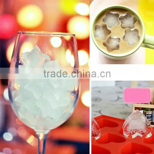 red love heart shaped silicone ice cube tray