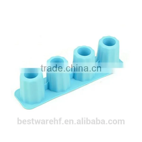Funny food grade 4 cups novelty silicone ice molds/silicone ice block moulds